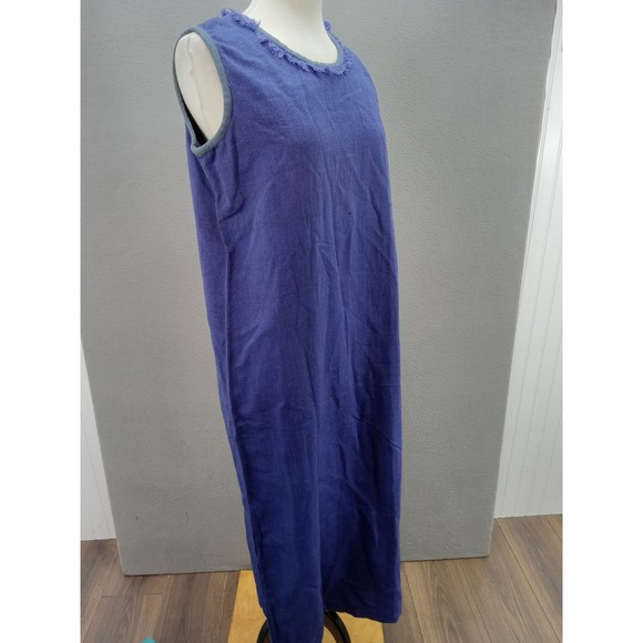 Kindred Spirit Dress Womens M Guatemala Handwoven Sleeveless Fringed Minimalist - Picture 5 of 12